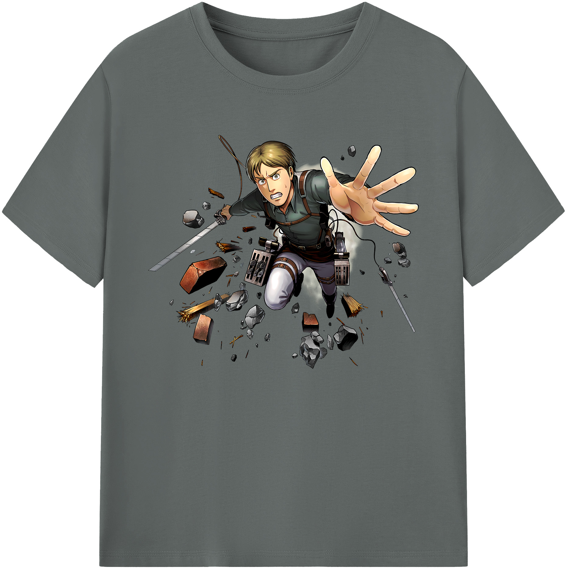 （画像用） 進撃の巨人 Attack on Titan 綿100％ メンズ半袖Tシャツ｜肌触りやわらか＆通気性